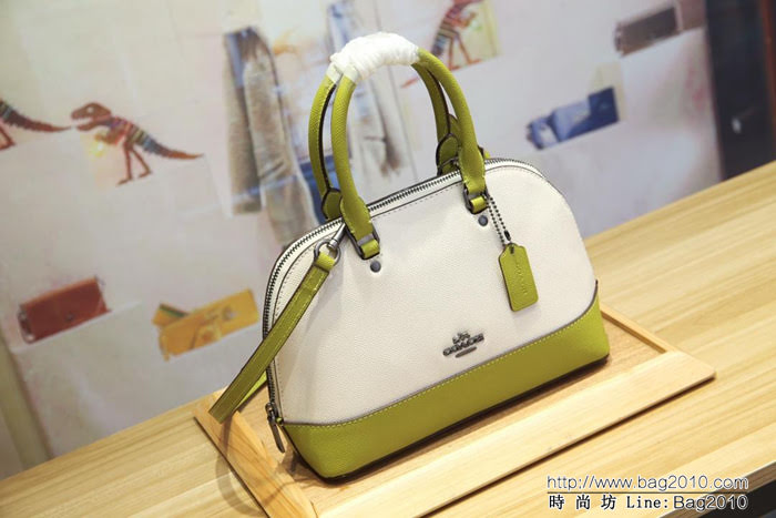 COACH蔻馳 海外代購品質 2018最新顏色 coach24589 全真皮小號貝殼包  Chz1372